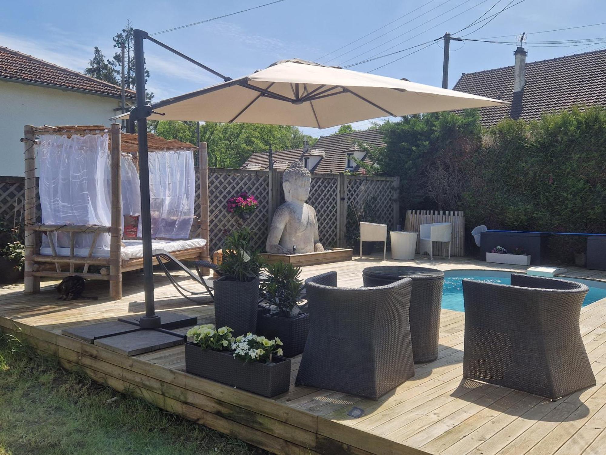 La Serenite Balinaise, Chambre Et Sdb Privee, Jardin , Piscine Et Jacuzzi En Saison, Pres De Chantilly, Parc Asterix Et Cdg Et Paris En 20' Orry-La-Ville Exteriér fotografie